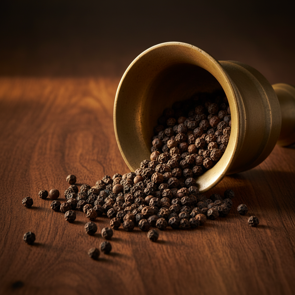 Black Pepper Brass Mortar