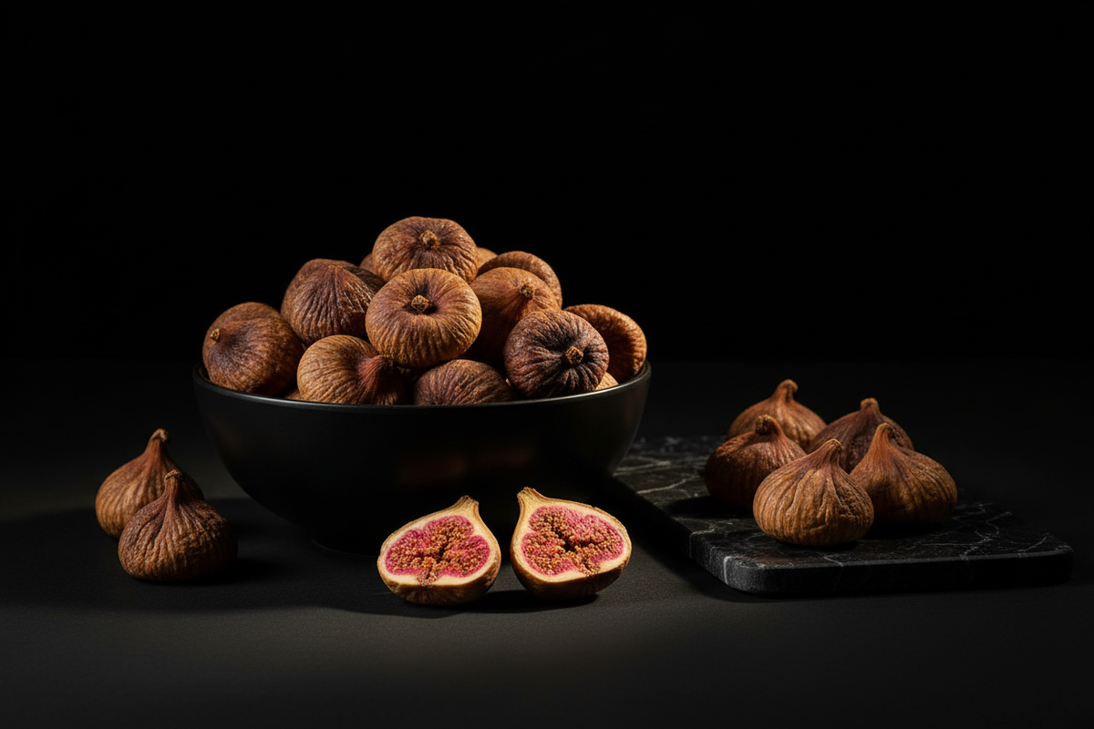 Dry Figs – Dramatic Black Background